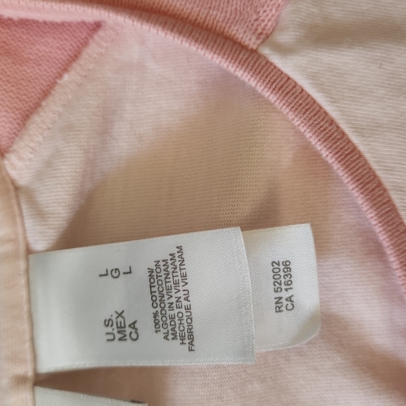 Liz Claiborne Sz L Drk Pink At Shoulders,Light Pink Body Wcascade Flowers - Picture 5 of 10